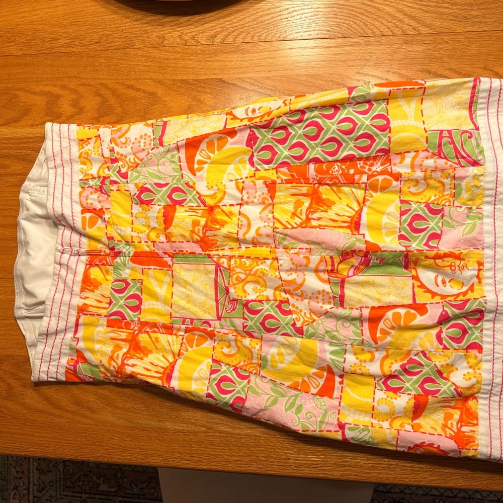 Lilly Pulitzer Vibrant Patchwork Strapless Dress - image 3